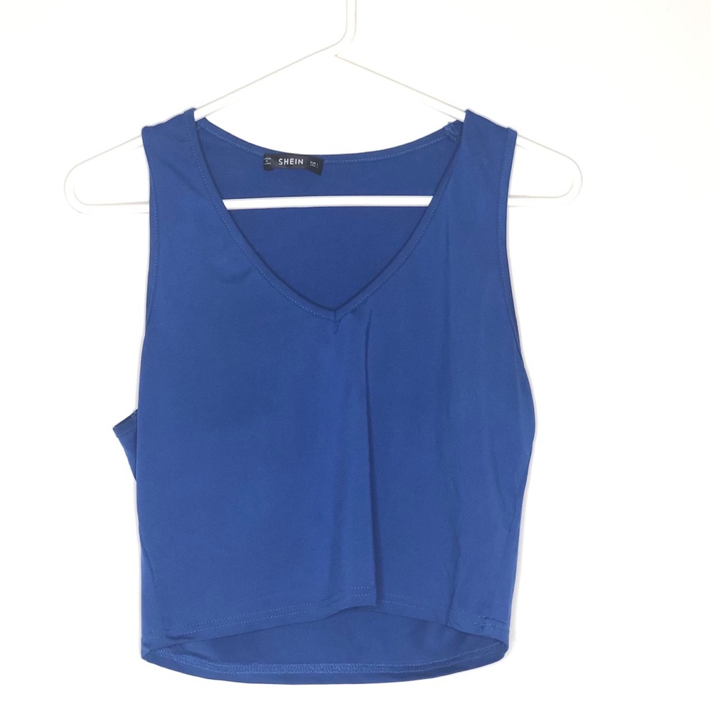 Blue Cropped Tank Top